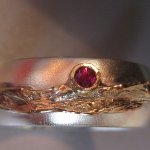 Ring Gold and Silver, Ruby image 4