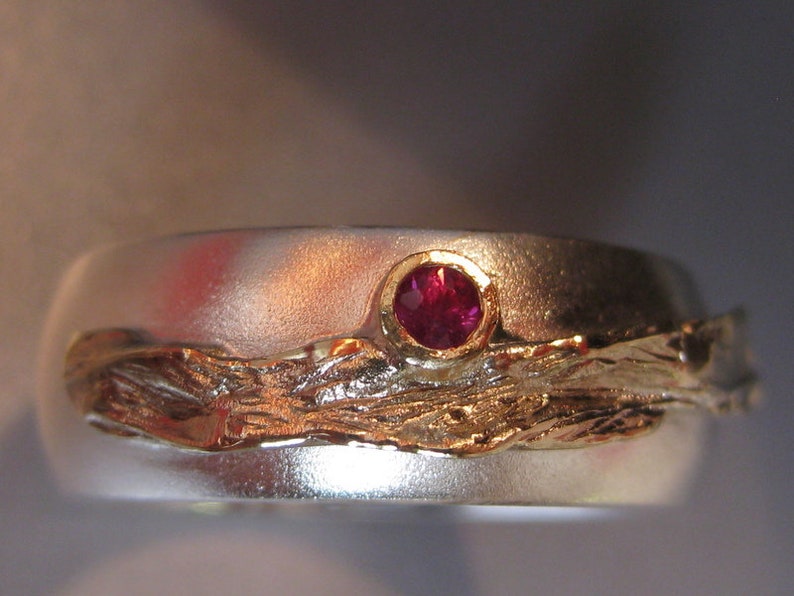 Ring Gold and Silver, Ruby image 4