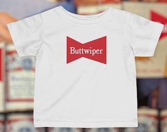 Camiseta infantil Buttwiper / Camiseta clásica de parodia de cerveza para padres