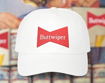 Gorra clásica Buttwiper para padres / Gorra bordada con parodia de cerveza para padres