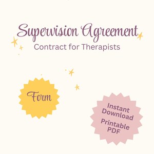 Clinical Supervision Agreement | Therapist Supervision Contract | Clear Expectations & Boundaries PDF