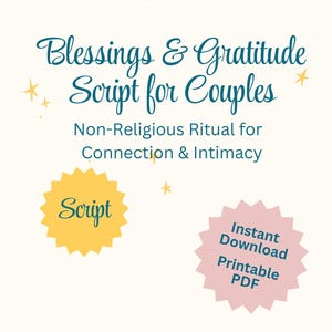 Blessing & Gratitude Script for Couples | Evening Connection Ritual | Non-Religious Prayer Style Script | Relationship Intimacy