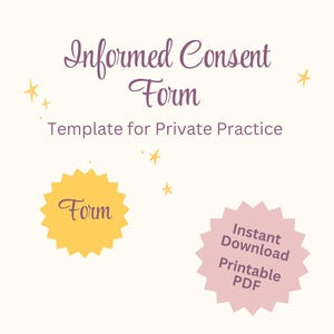 Informed Consent for Therapy PDF | Therapist Intake Form | Private Practice Office Document