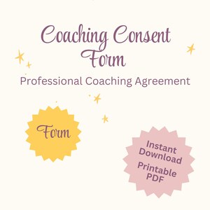 Coaching Consent Form PDF | Professional Coaching Agreement | Coach Intake Document