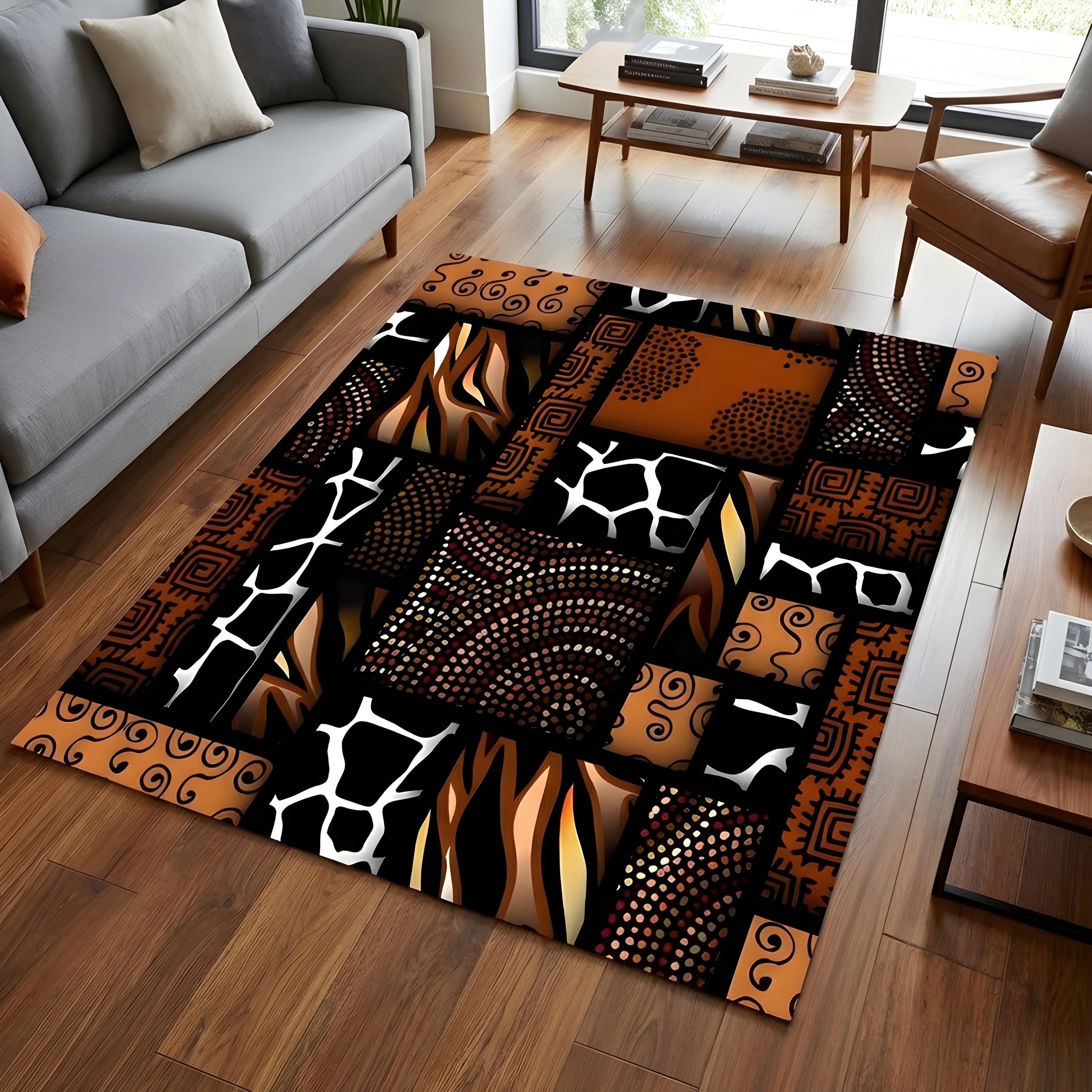 African Tribal Pattern Rug, Ethnic Animal Print Area Rug - Etsy