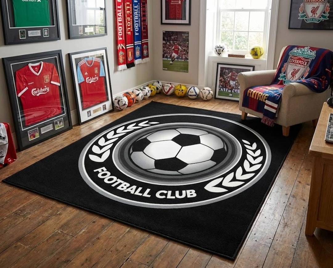 Custom Football Club Area Rug, Personalized Team Logo Mat - Etsy