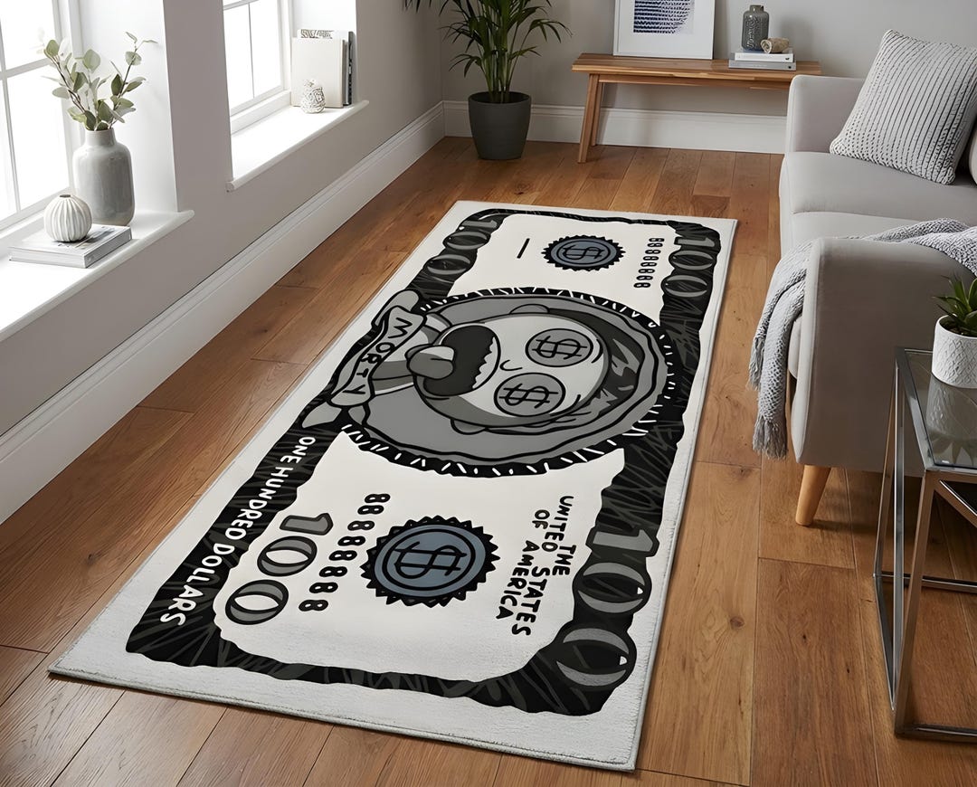 Money Runner Rug, 100 Dollar Bill Carpet, Hallway Runner, Street Art ...