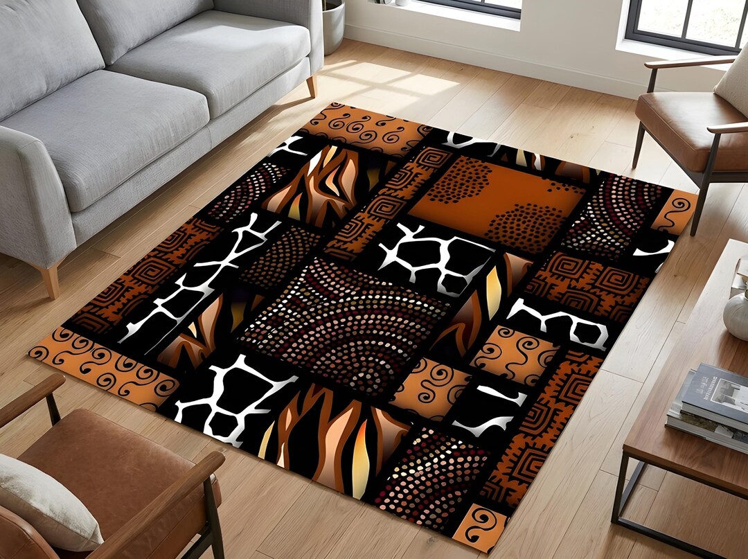 African Tribal Pattern Rug, Ethnic Animal Print Area Rug - Etsy