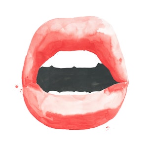 Lola Limited Edition Watercolor Lips Print Lip Art Watercolor Art Pop Art Modern Fashion Wall Decor Large Wall Art Sexy Print Lips Mouth