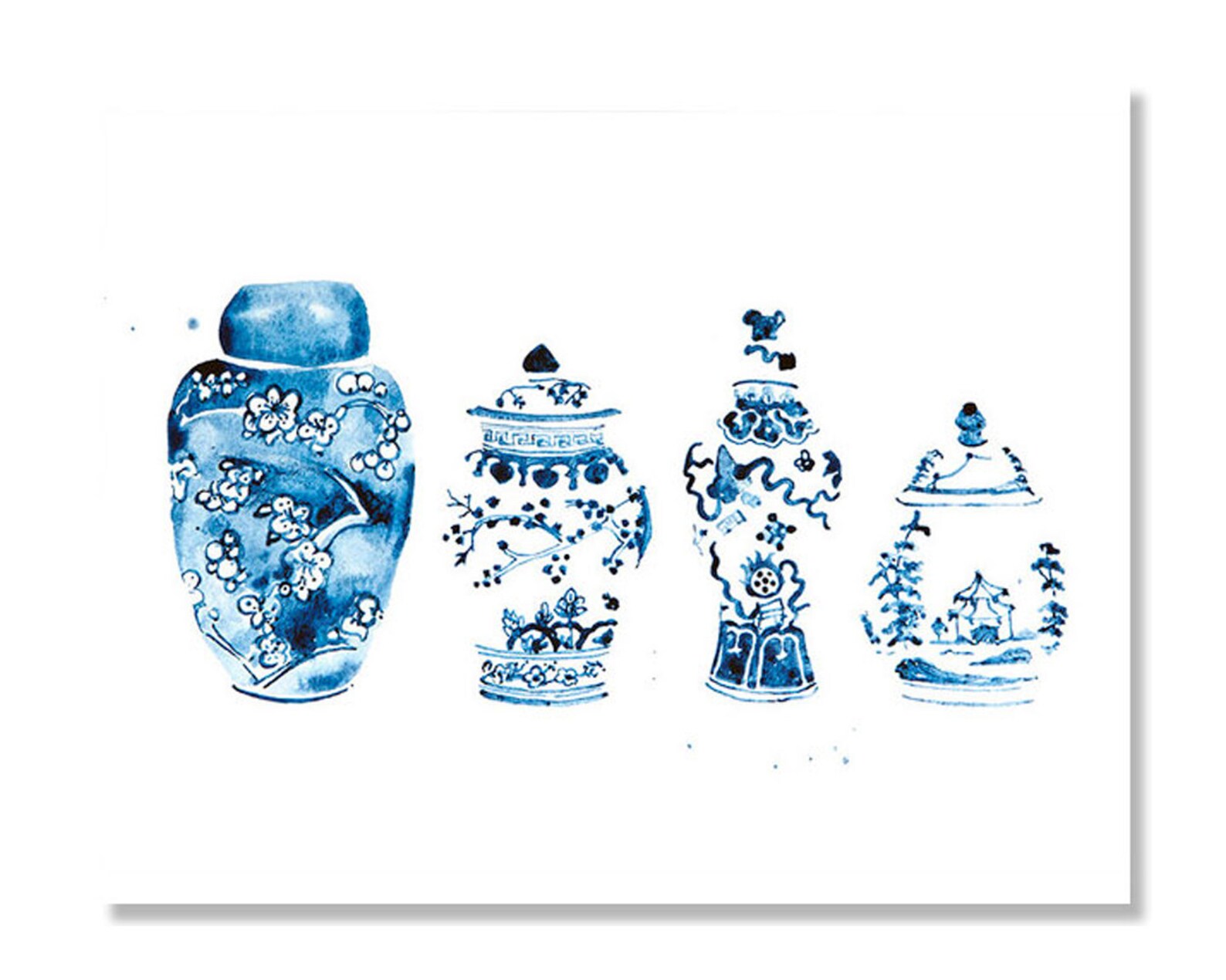 Ginger Jars Watercolor Giclee Print of an Original Watercolor Etsy