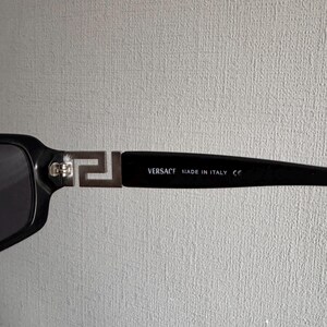ICONIC Versace Sunglasses Medusa Case, Vintage Versace Greek Key Sunglasses, Y2K Designer Sunglasses Black image 9
