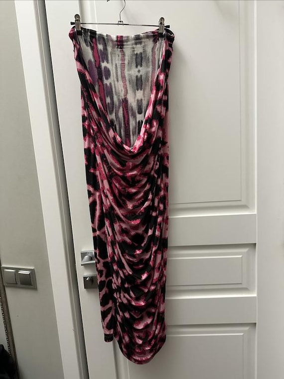 just cavalli pink dress Just Cavalli graphic-print Flared Dress | Pink