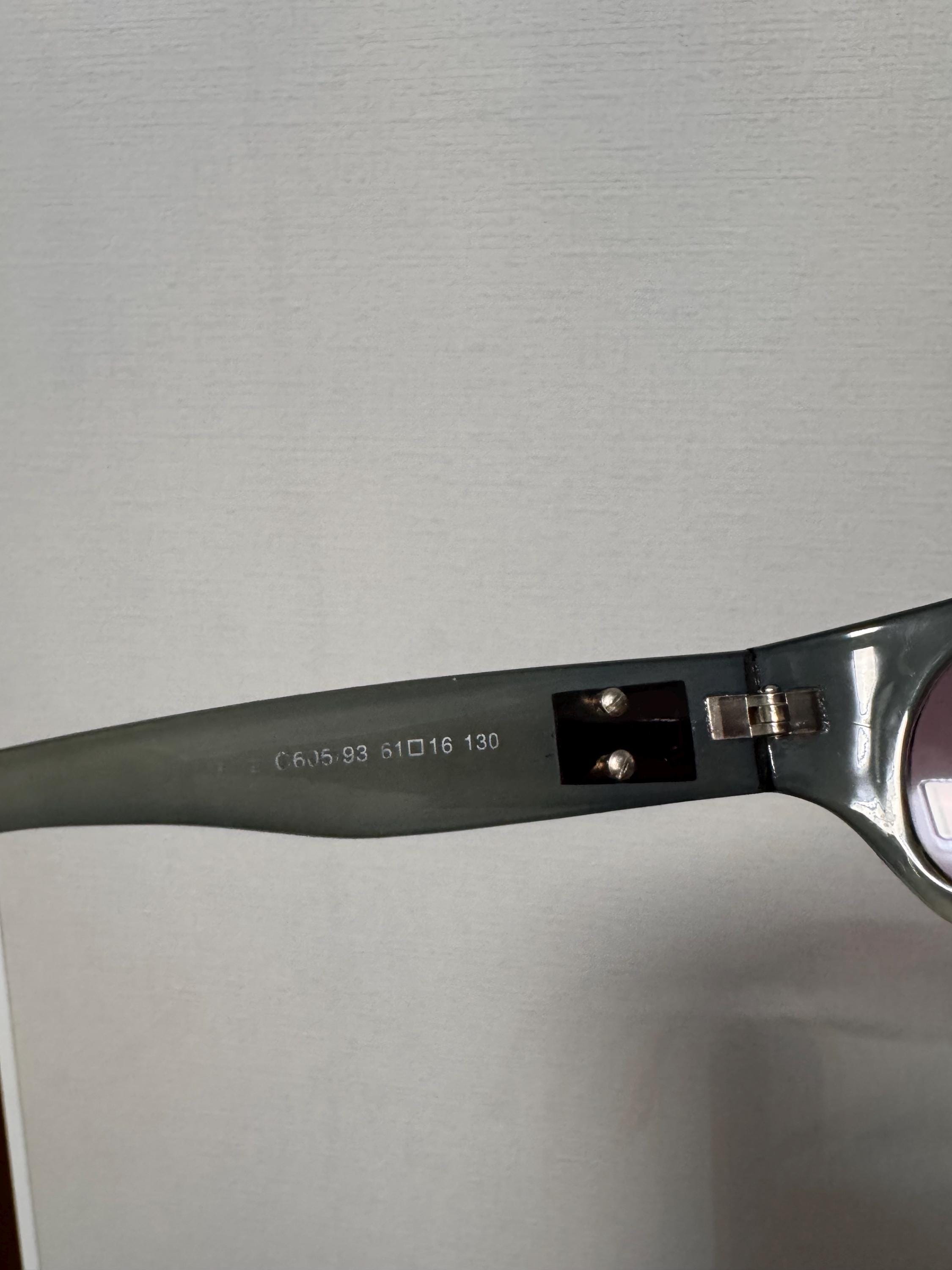 Vintage Chanel Sunglasses 90s Y2K, CC Logo Oval Frame Green 