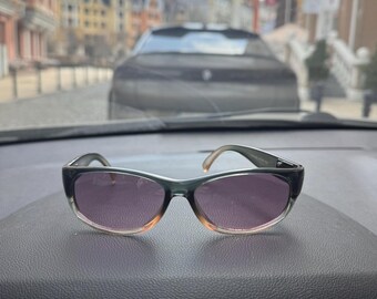 Vintage Chanel Sunglasses 90s Y2K, CC Logo Oval Frame Green Brown