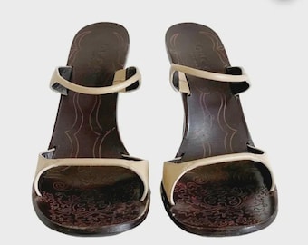 Vintage Gucci Mule Heels 39, Gucci Strappy Sandals, Designer Y2K Minimalist Heels Made in Italy