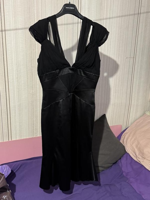 just cavalli evening dresses Vintage Just Cavalli Black Silk Dress IT 44, Made in Italy Designer Evening  Dress, Y2K Roberto Cavalli Cocktail Dress