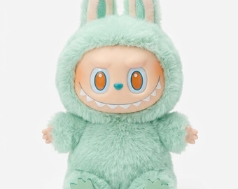 Cute Monster Plush Doll with Fluffy Fur | Kawaii Time to Chill Art Toy Keychain | Soft Vinyl Face Plushie for Bag Charm & Gift