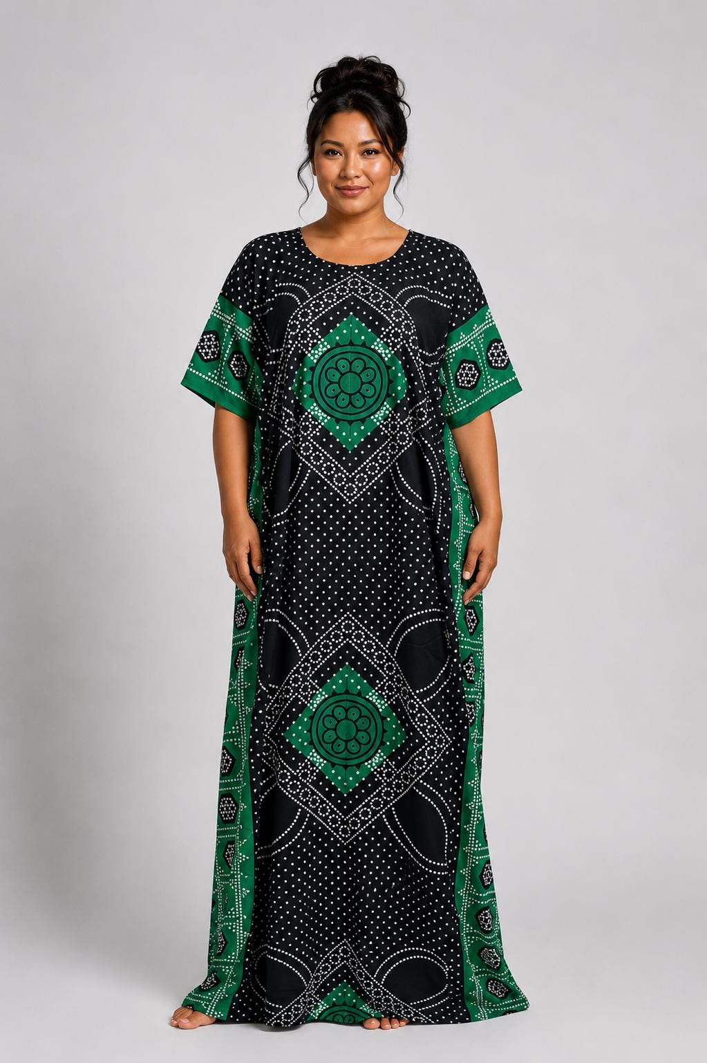 dark green kaftan dress Tiered Chambray Shirtdress type-modern Gold polished look Color:CARAMEL ZEBRA