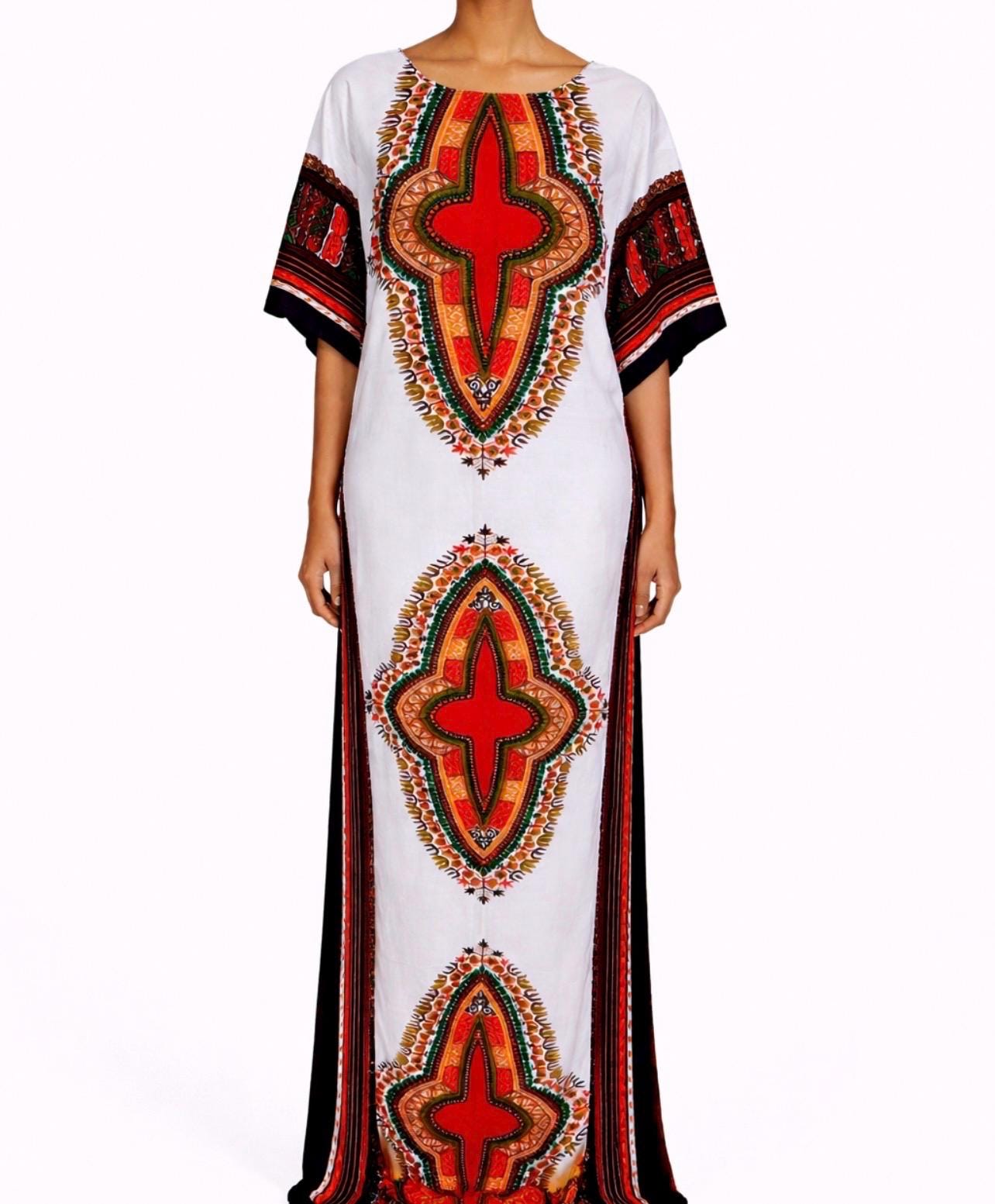 slim fit dress slacks Dashiki wedding suit. African clothing for men. White and gold embroid – F  I N E S S E main image 1