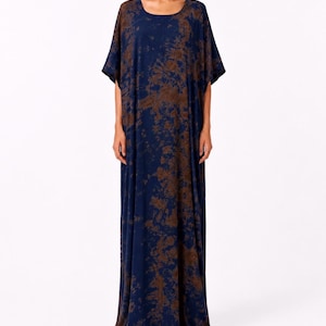 Navy Blue and Brown Maxi Dress - Etsy