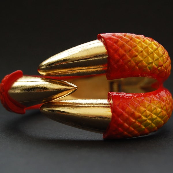 PHOENIX -  Sacred Fire Bird Golden Claw Cuff