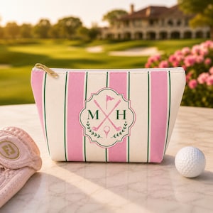 Spersonalizowana saszetka na niezbędne akcesoria golfowe | Torba golfowa z monogramem | Spersonalizowany prezent golfowy dla niej | Elegancka kosmetyczka Country Club