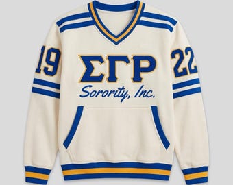 Cream Sigma Gamma Rho Embroidered Vintage 90's Style Sweatshirt