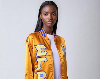 Sigma Gamma Rho Satin Bomber Jacket