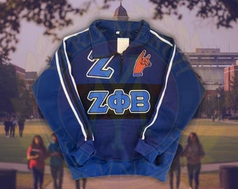 Zeta Phi Beta Quarter Zip Royal Blue
