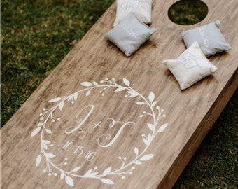 Wedding Cornhole Decals | Wedding Monogram | Bride and Groom Initials | DIY Wedding Decor | Wedding Gifts for Couple