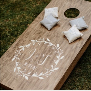 Wedding Cornhole Decals | Wedding Monogram | Bride and Groom Initials | DIY Wedding Decor | Wedding Gifts for Couple