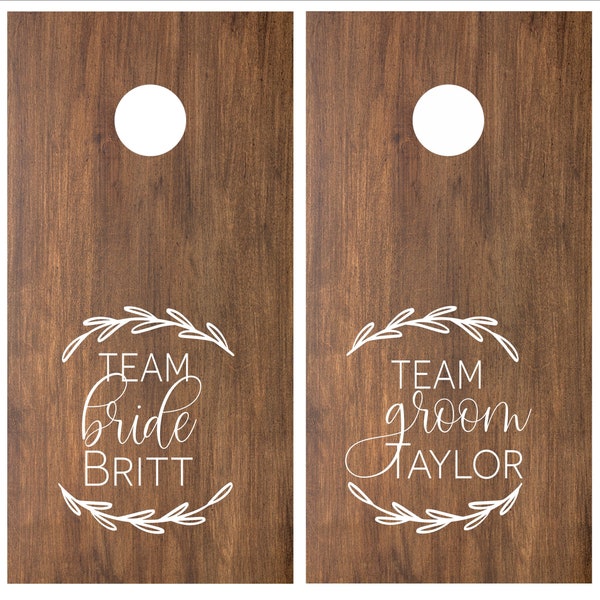 Personalisiertes Team Bride Team Bräutigam Cornhole Spiel Aufkleber Set | DIY Hochzeitsdekoration | Hochzeitsgeschenke für Paar