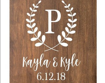 Wedding Sign Decal | Monogram Cornhole Decals | Set of Two Cornhole Board Game Decals | Wedding Corn Hole Decals | Custom Cornhole