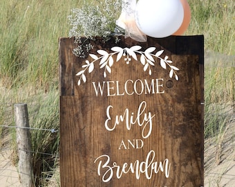 Wedding Welcome Sign Decal | DIY Wedding Sign Decals | Welcome to our Wedding Sign | Personalized Wedding Decal | Wedding Ceremony Sign