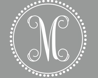 Preppy Monogram | Vine Font | Single Initial Decal | Nursery Decor | Dorm Decor | Sorority Decor