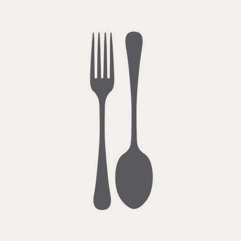 Fork & Spoon Silverware Kitchen Vinyl Wall Decal | Etsy