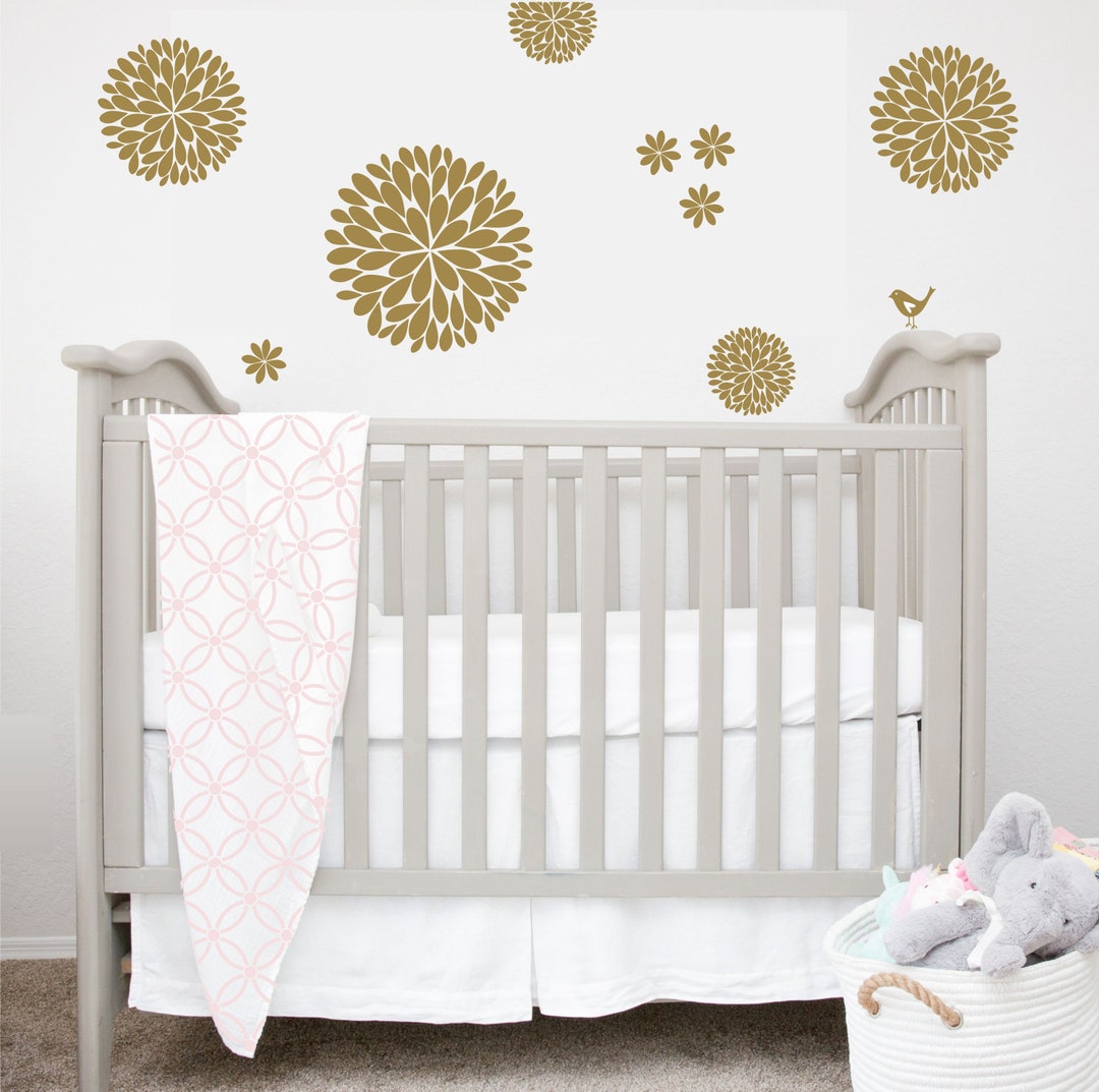 Dahlia Flower Wall Decals Baby Girl Nursery Another Bunch of Dahlia