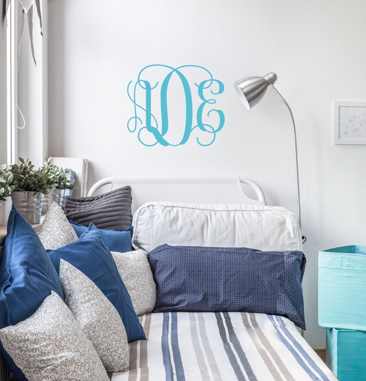 Monogram Wall Decal Dorm Room Wall Decor