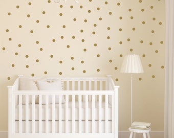 Baby Nursery Wall Decal | Gold Dot Decals | Polka Dot Decals | Office Decor