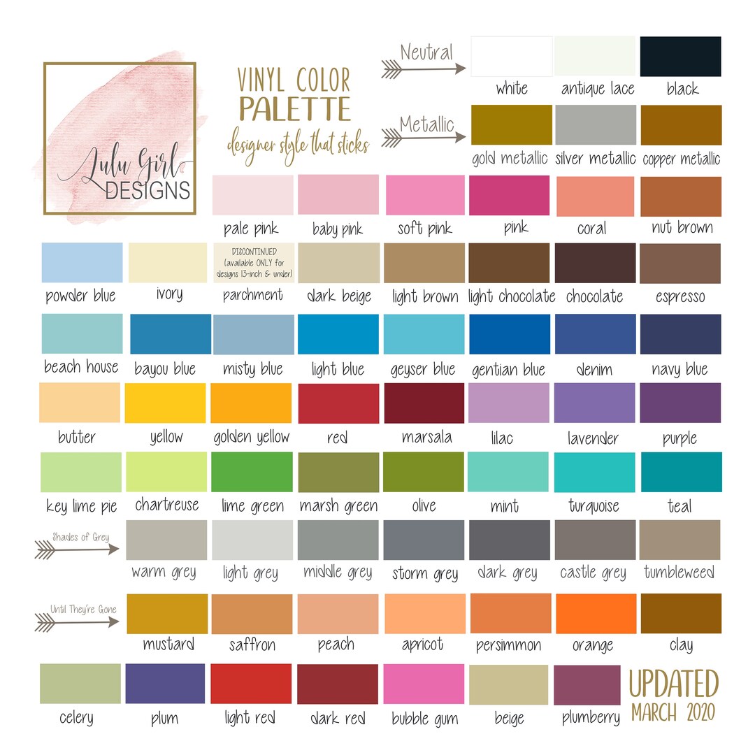 Oracal 631 Vinyl Color Samples Color Swatch OR Sample Test Decal Choose 5 Colors Etsy