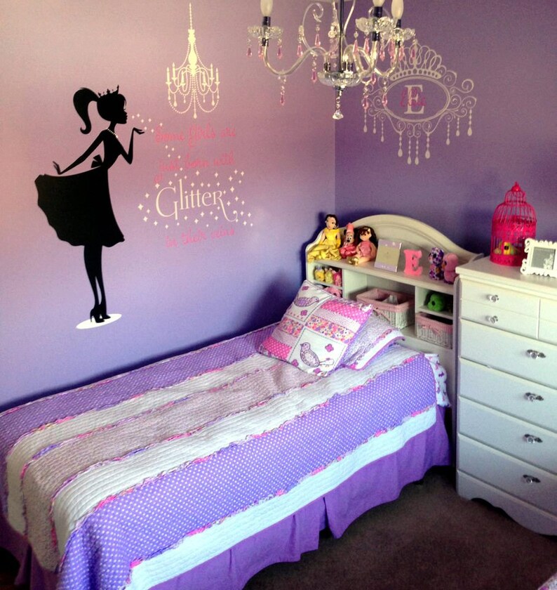 Princess Silhouette Vinyl Wall Decal Set Etsy