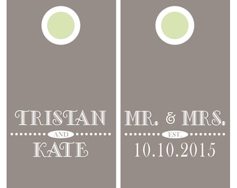 Wedding Cornhole Decals | Bride and Groom Gift | Mr and Mrs Wedding Decor | Personalized Cornhole
