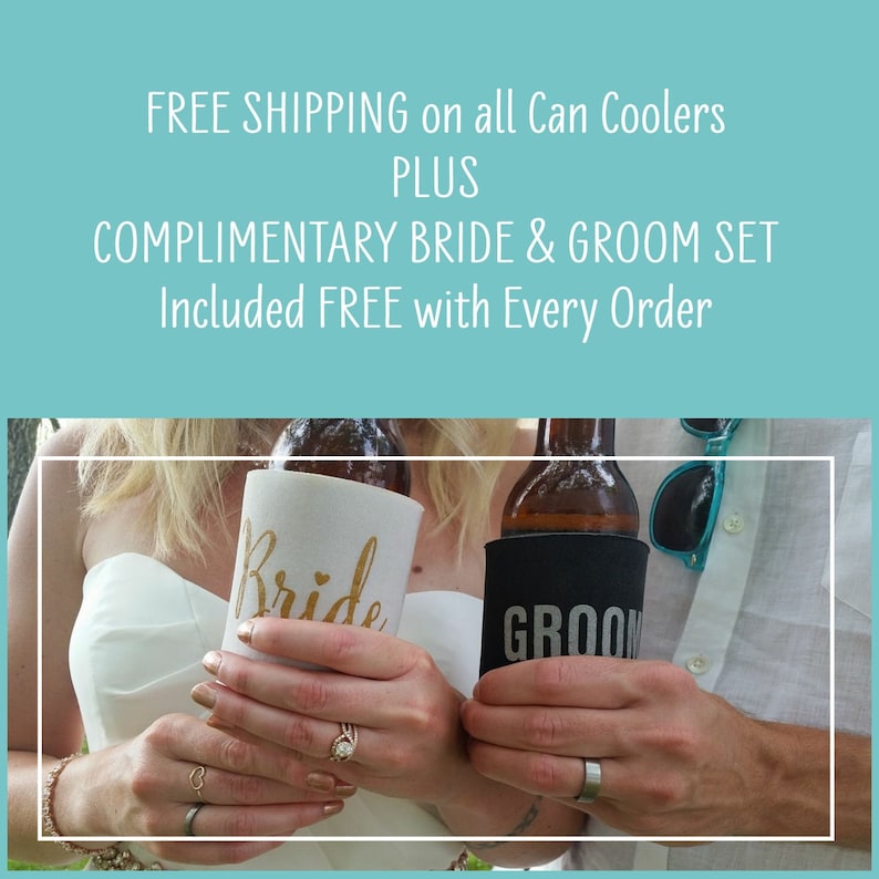 Wedding Can Coolers Best Day Ever Rustic Wedding Personalized for Bride and Groom with Wedding Date FREE Standard Shipping image 7