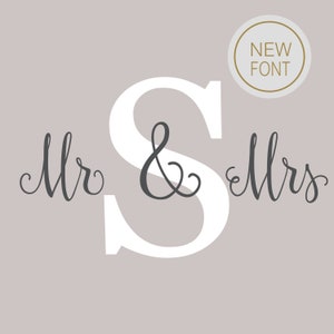 Mr and Mrs Wedding Monogram Vinyl Decal Wedding Sign Monogram Initial with Last Name Rustic Wedding Decor image 5