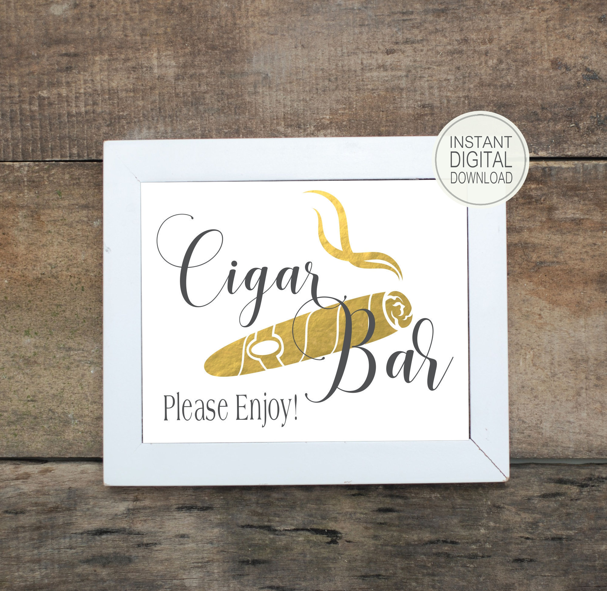 Cigar Bar Sign | DIY PRINTABLE | Wedding Cigar Bar | Instant Download