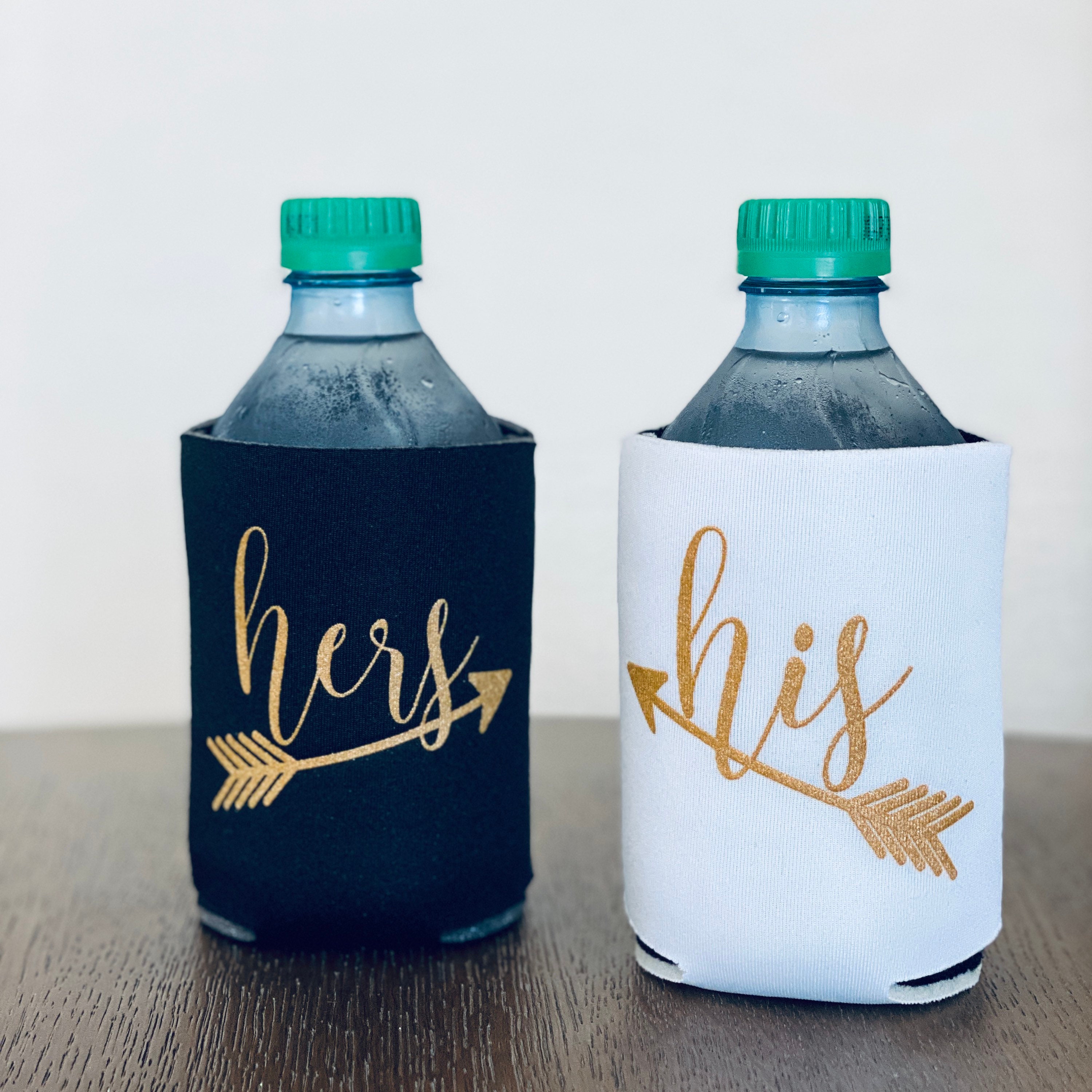 mr and mrs beer can holders wedding can coolers wedding photo props