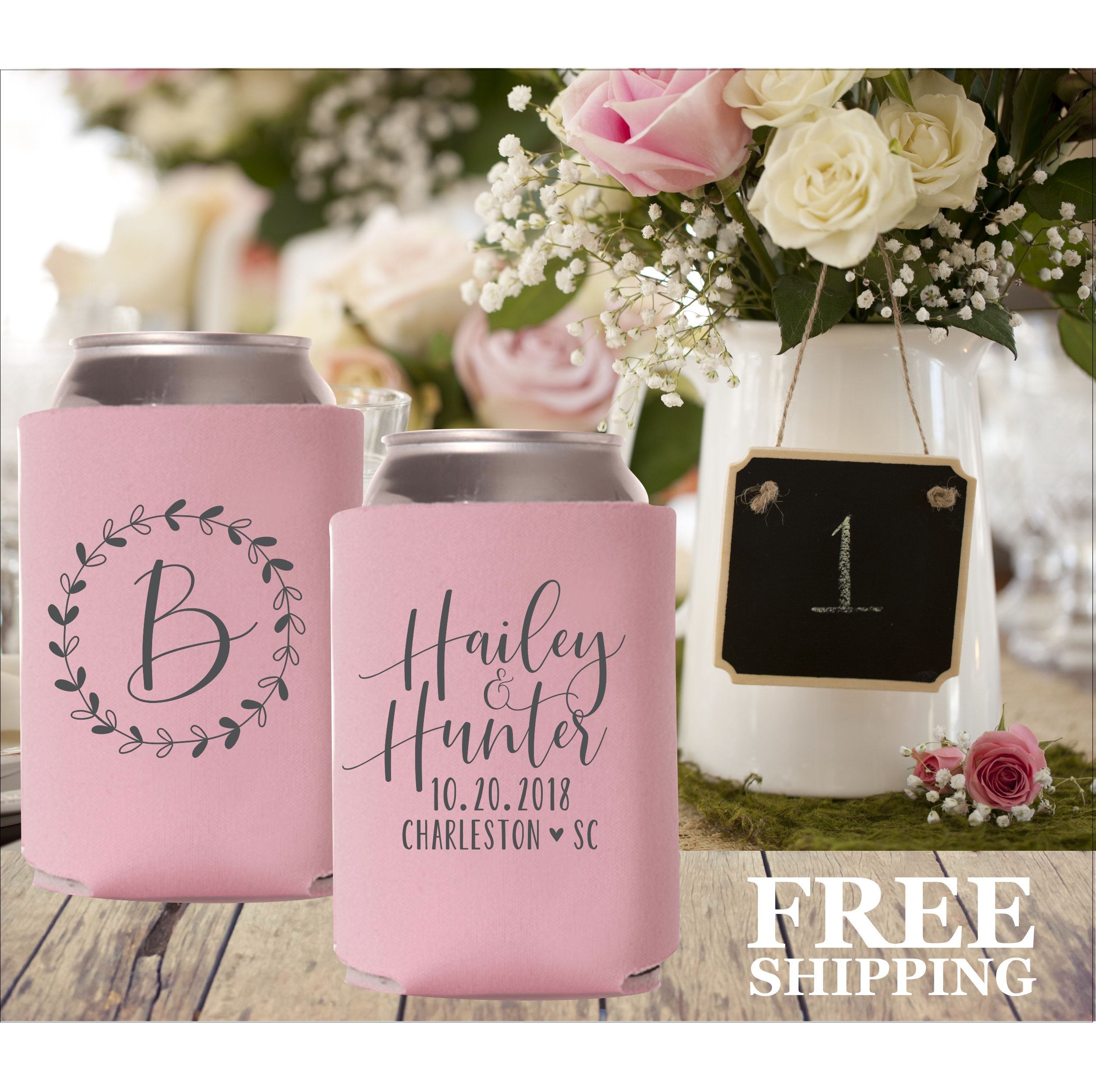 Can Cooler Wedding Favor Personalized Can Cooler Wedding Wedding