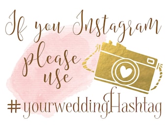 Boho Chic Wedding Sign | Wedding Hashtag Sign | Personalized Instagram PRINTABLE | Quick Turnaround DIY Print