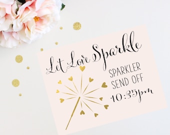 Sparkler Send Off Sign | Let Love Sparkle | Personalized PRINTABLE | Quick Turnaround DIY Print