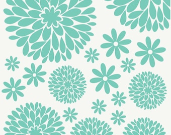 Flower Wall Decals | Girl Wall Decals | Nursery Decals | Daisy and Dahlia Flower Decals